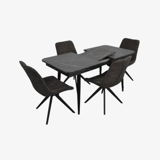 Set de sufragerie Evelin DT 431-3R B + 4 YTC-055B SW, UF885-15 (Dark grey)