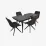 Set de sufragerie Evelin DT 431-3R B + 4 YTC-055B SW, UF885-15 (Dark grey)