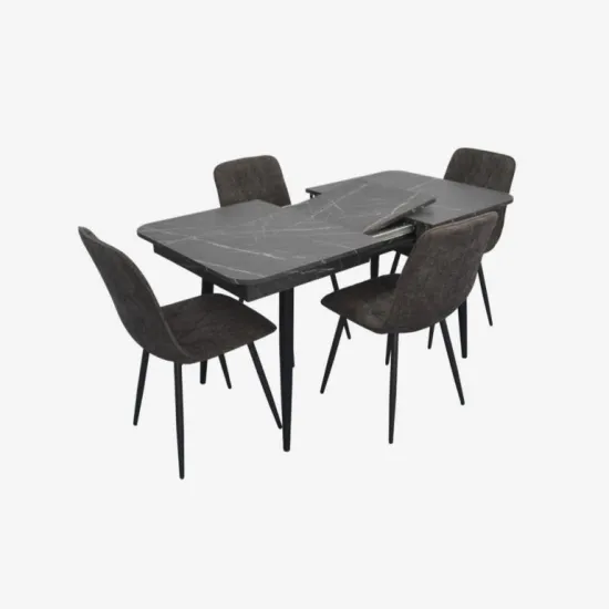 Set de sufragerie Evelin DT 431-3R B + 4 YTC-080B, UF885-15 (Dark grey)