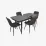 Set de sufragerie Evelin DT 431-3R B + 4 YTC-080B, UF885-15 (Dark grey)
