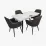 Set de sufragerie Evelin DT 432-1R B + 4 YT-002B, 970-11 (Grey)
