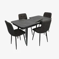Set de sufragerie Evelin DT 432-3R B + 4 YT-010B, 970-11 (Grey)