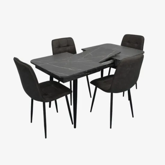 Обеденный набор Evelin DT 432-3R B + 4 YT-010B, 970-11 (Grey)