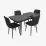Обеденный набор Evelin DT 432-3R B + 4 YT-010B, 970-11 (Grey)