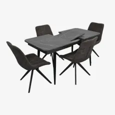 Обеденный набор Evelin DT 432-3R B + 4 YTC-055B SW, UF885-15 (Dark grey)