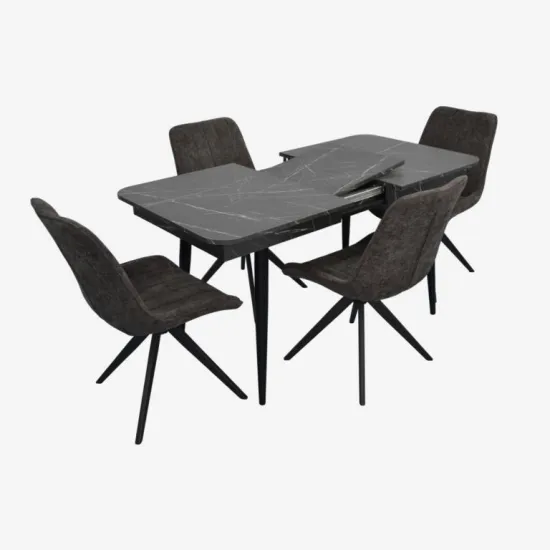Set de sufragerie Evelin DT 432-3R B + 4 YTC-055B SW, UF885-15 (Dark grey)