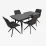 Set de sufragerie Evelin DT 432-3R B + 4 YTC-055B SW, UF885-15 (Dark grey)