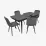 Set de sufragerie Evelin DT 432-3R B + 4 YTC-078B, BLUVEL-14 (Dark grey)