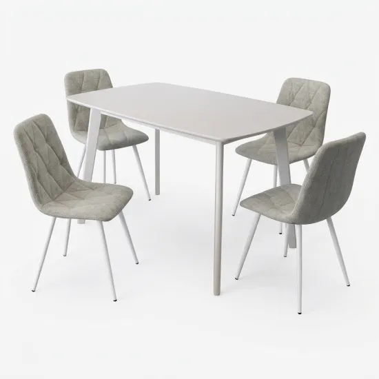 Обеденный набор Evelin COOPER White + 4 YTC-080Wh, UF885-14