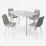 Обеденный набор Evelin COOPER White + 4 YTC-080Wh, UF885-14