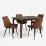 Set de sufragerie Evelin GLORIA Burnish oak + 4 YT-004B, 970-5 Brick-red/Black
