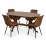 Set de sufragerie Evelin HV-24V Burnish oak + 4 YT-004B, 970-5 Brick-red/Black