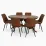 Set de sufragerie Evelin HV-24V Burnish oak + 6 YT-004B, 970-5 Brick-red/Black