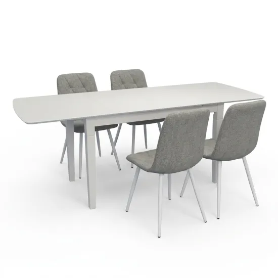 Set de sufragerie Evelin HV-27V White + 4 YTC-080Wh, UF885-14 Grey