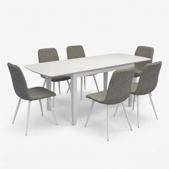 Set de sufragerie Evelin HV-27V White + 6 YTC-078Wh, UF885-14 (Grey)