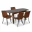 Set de sufragerie Evelin HV-29V Burnish oak + 4 YT-004B, 970-5 Brick-red/Black