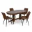 Обеденный набор Evelin HV-31N Burnish oak + 4 YT-004B, 970-5 Brick-red/Black