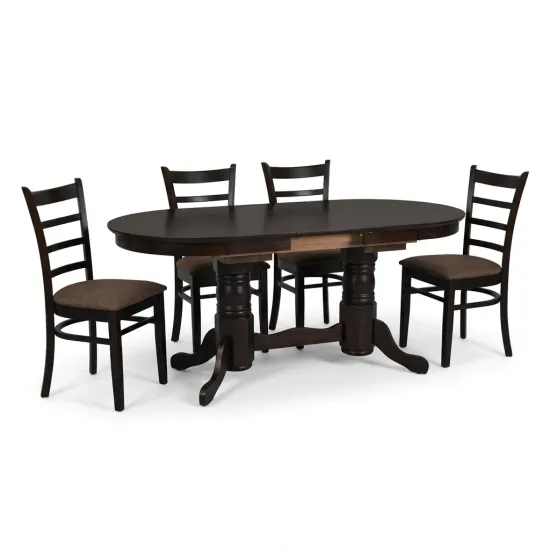 Set de sufragerie Evelin HV-31N Chocolate + 4 COCO, Chocolate/Ekea12 Dark Brown
