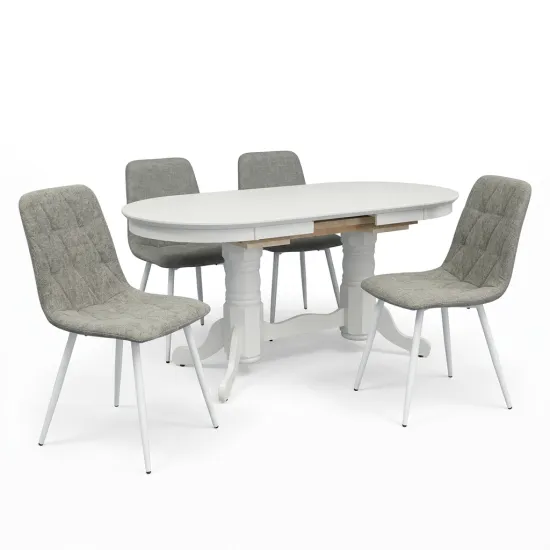 Обеденный набор Evelin HV-31N White + 4 YTC-080Wh, UF885-14 (Grey)