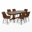 Set de sufragerie Evelin HV-33V Burnish oak + 6 YT-004B, 970-5 Brick-red/Black