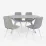 Set de sufragerie Evelin Raffles Oval White + 4 YTC-080Wh, UF885-14 (Grey)