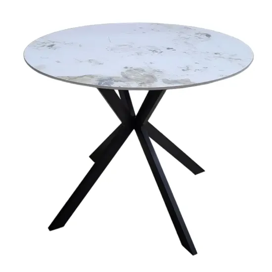 Masă de bucătărie Ambianta DT-14, Ø90 cm, Bej