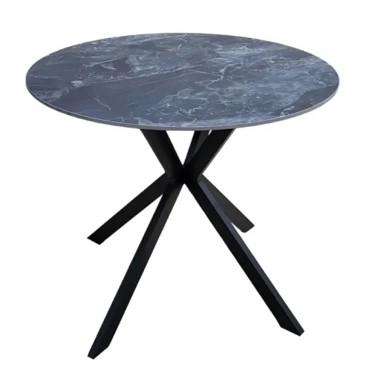 Masă de bucătărie Ambianta DT-14, Ø90 cm, Negru