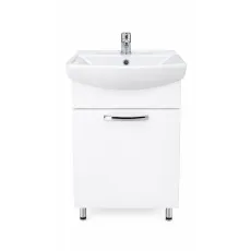 Dulap pentru lavoar Mashtab Agat (CL) 50 cm, pardoseală cu o usa, Alb