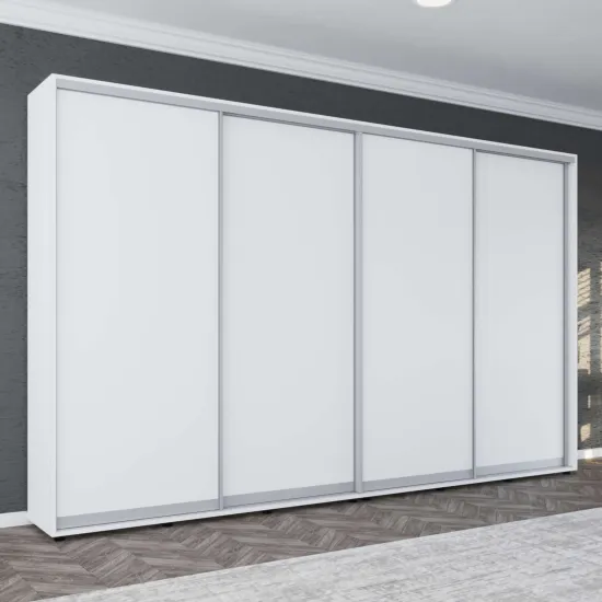 Dulap-cupeu Mobildor Compact, 400x200x45 cm, uși PAL, Alb