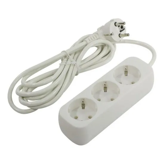 Prelungitor Defender E330 cu pamintare si fara intrerupator 3 locuri 3M 99222 3 розетки, 3м шнур, заземление