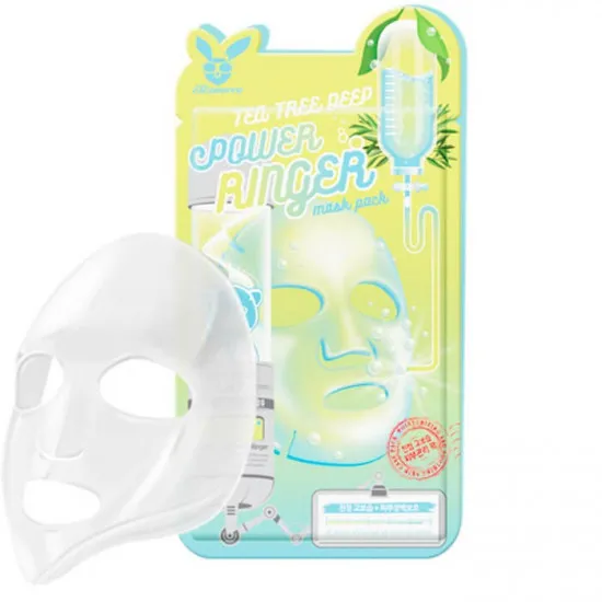 Elizavecca Tea Tree Deep Power Ringer Mask Pack - Mască de pânză cu extract de ceai verde