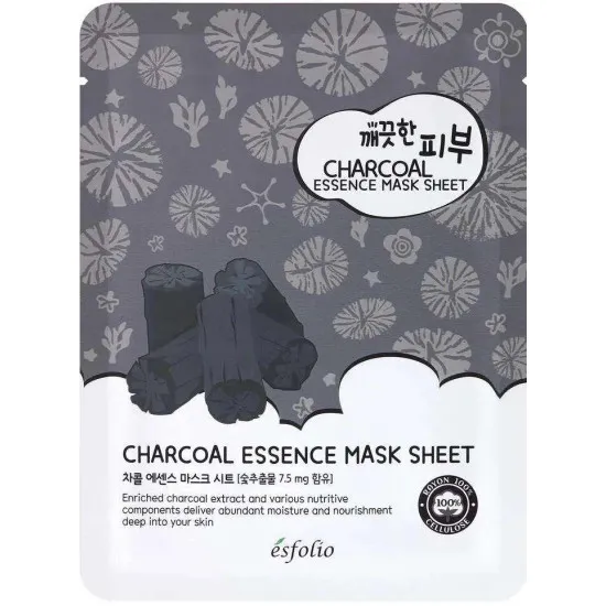 Esfolio Pure Skin Charcoal Essence Mask Sheet - Mască de pânză cu cărbune