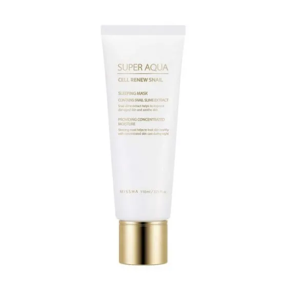 Missha Super Aqua Cell Renew Snail Sleeping Mask - Mască de noapte pentru față cu mucină de melc