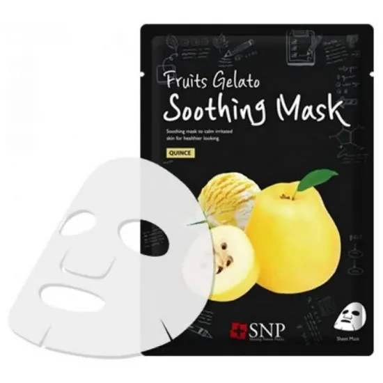 SNP Fruits Gelato Soothing Mask - Mască din pânză pentru față cu extract de gutuie