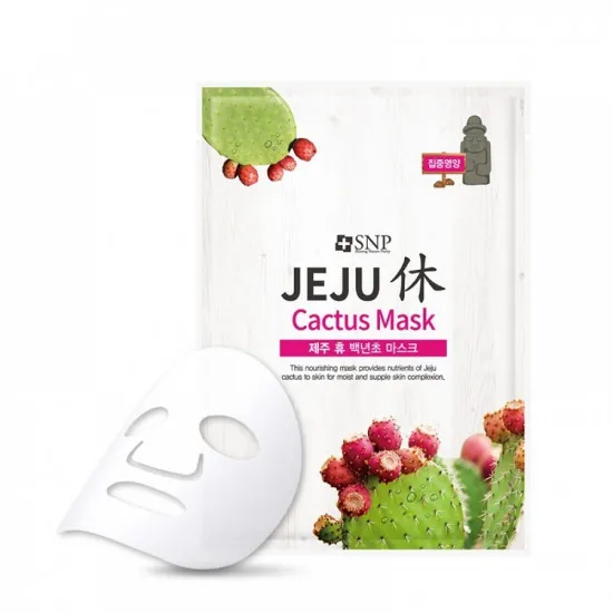 SNP Jeju Rest Cactus Mask - Mască din pânză pentru față cu extract de cactus