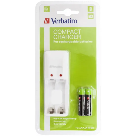 Зарядное устройство Verbatim Compact Charger + 2xAAA 1000 mAh